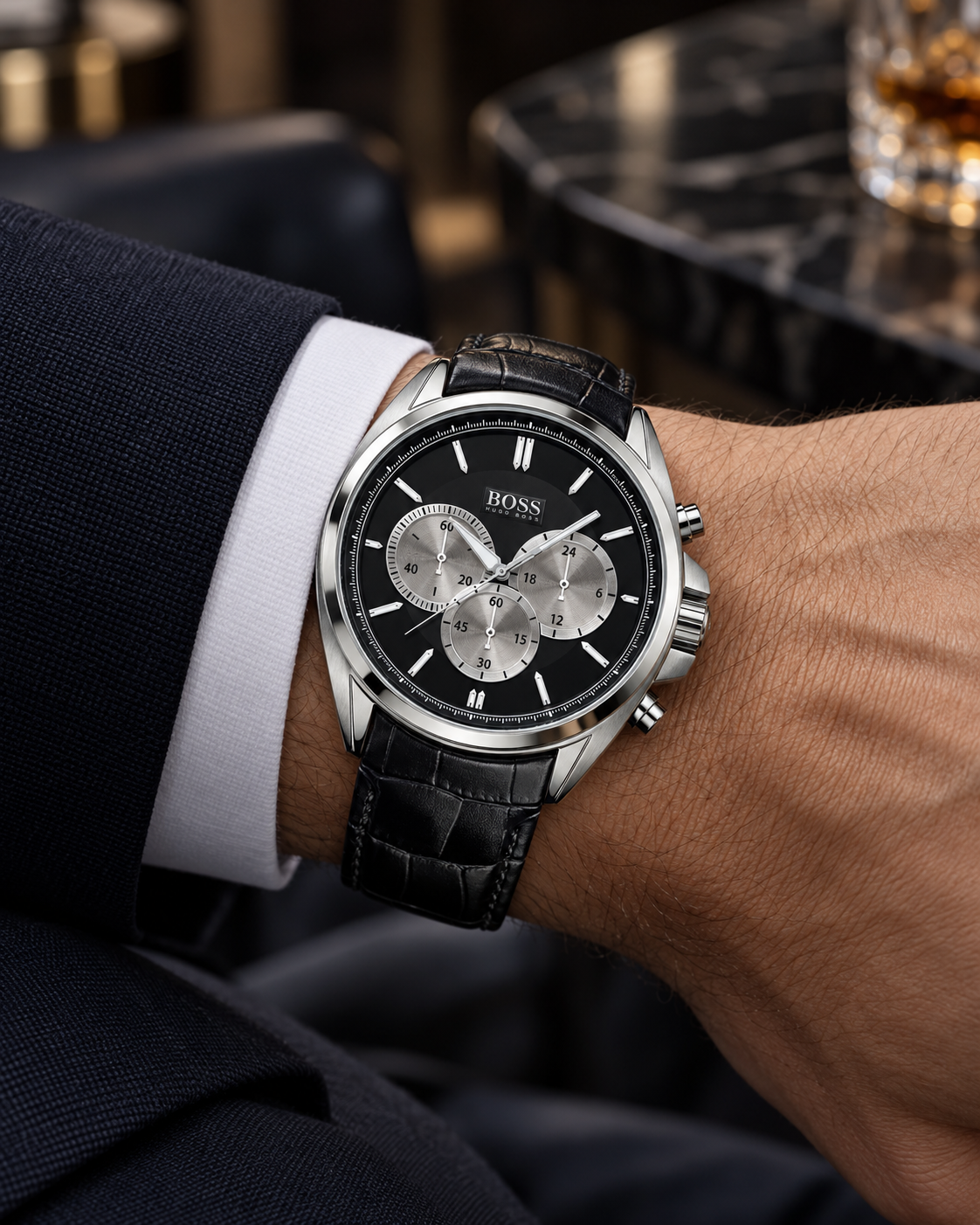 Hugo Boss Silver-tone Black Dial
