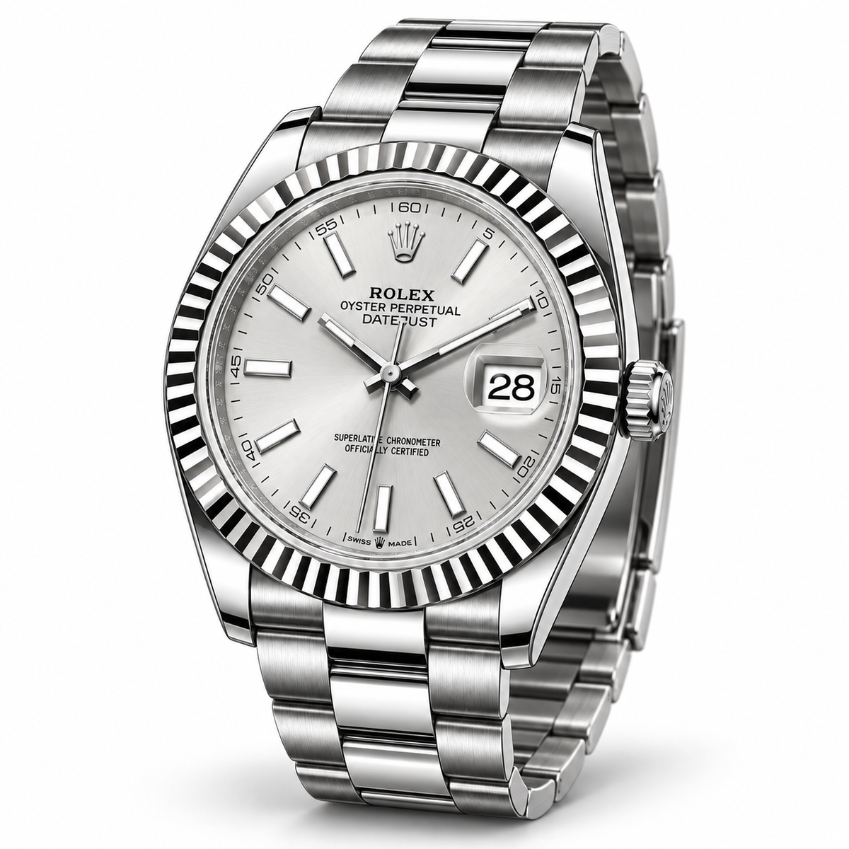 Rolex Datejust White Fluted