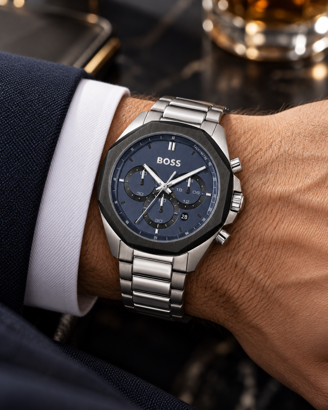 Hugo Boss Octagonal Blue Chronograph