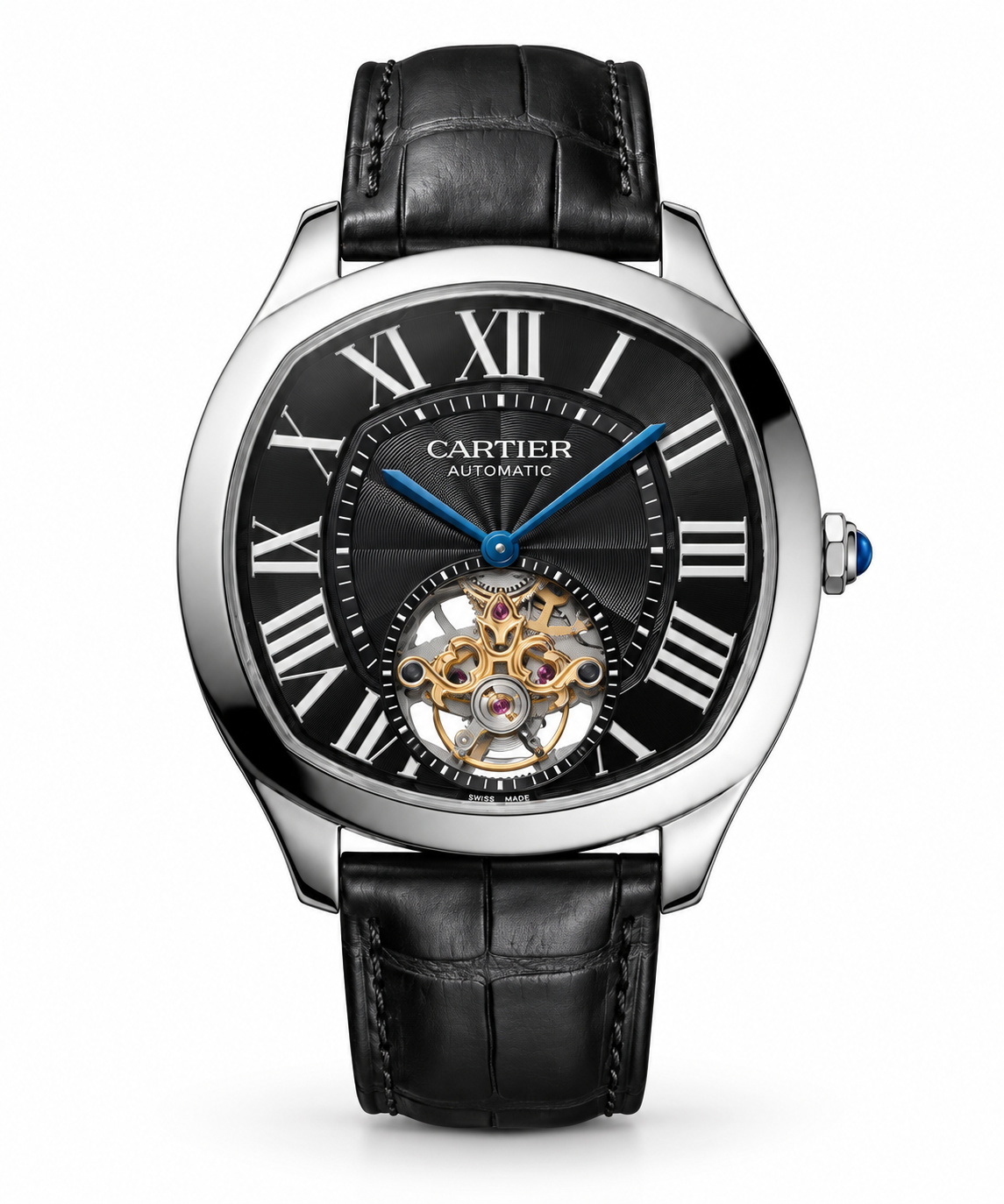Cartier Round Green Dial Open-Heart Automatic Watch