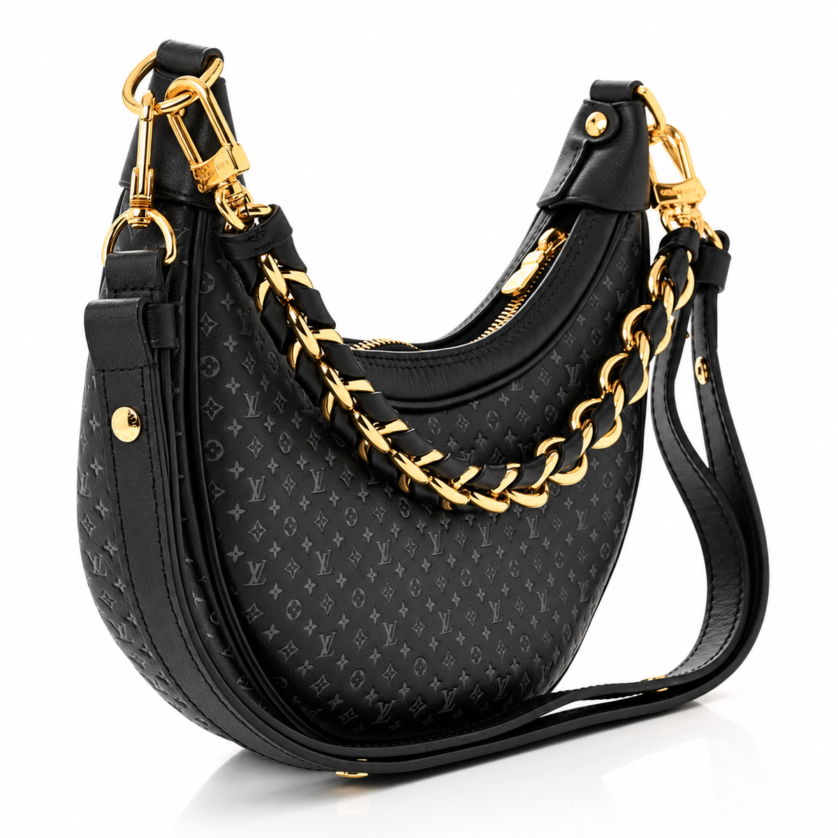 Louis Vuitton Calfskin Embossed Monogram Loop Black