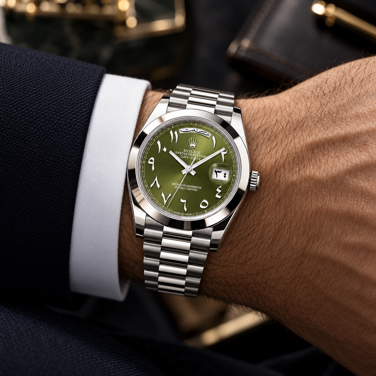 Rolex  Day-Date  Arabic  Olive Dial