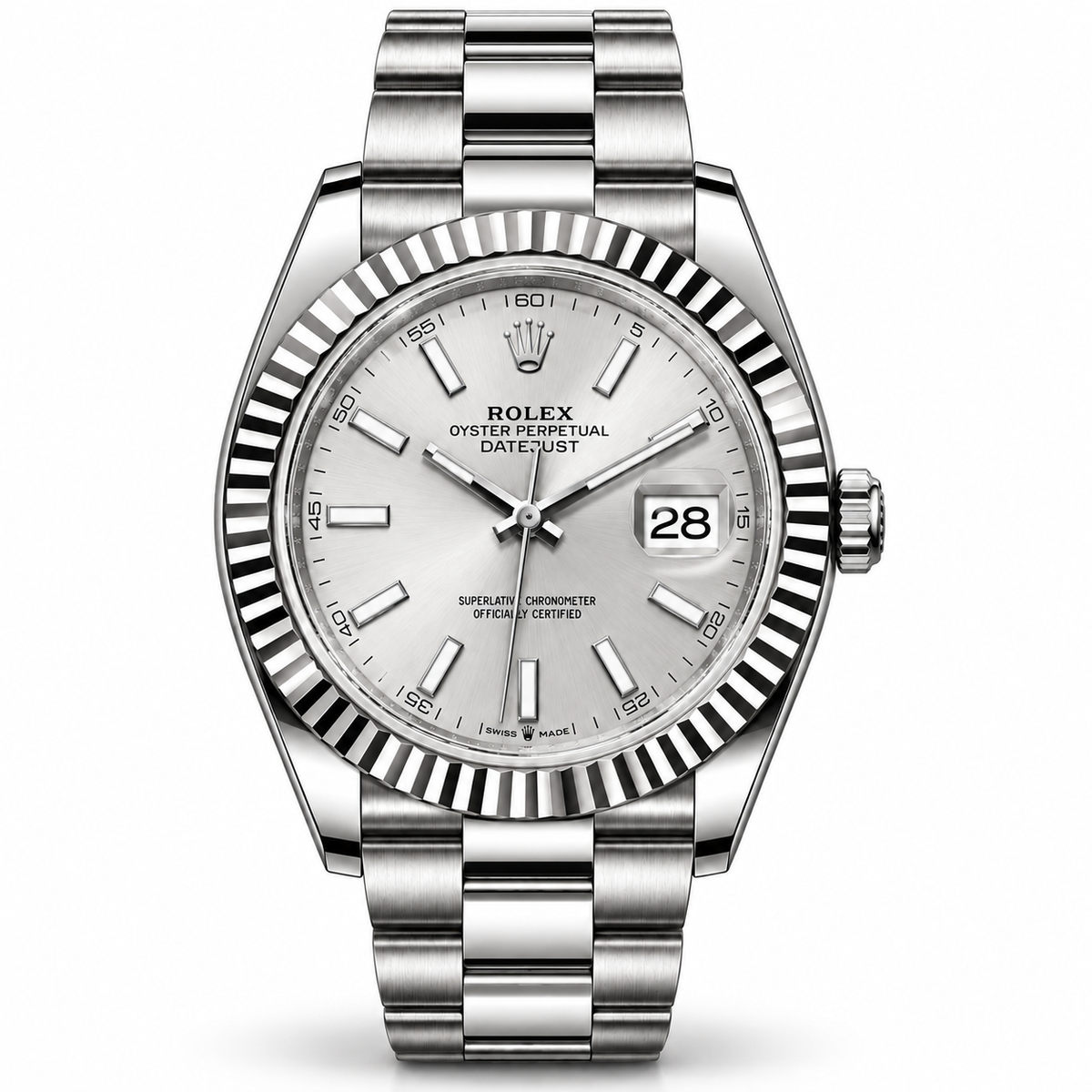 Rolex Datejust White Fluted