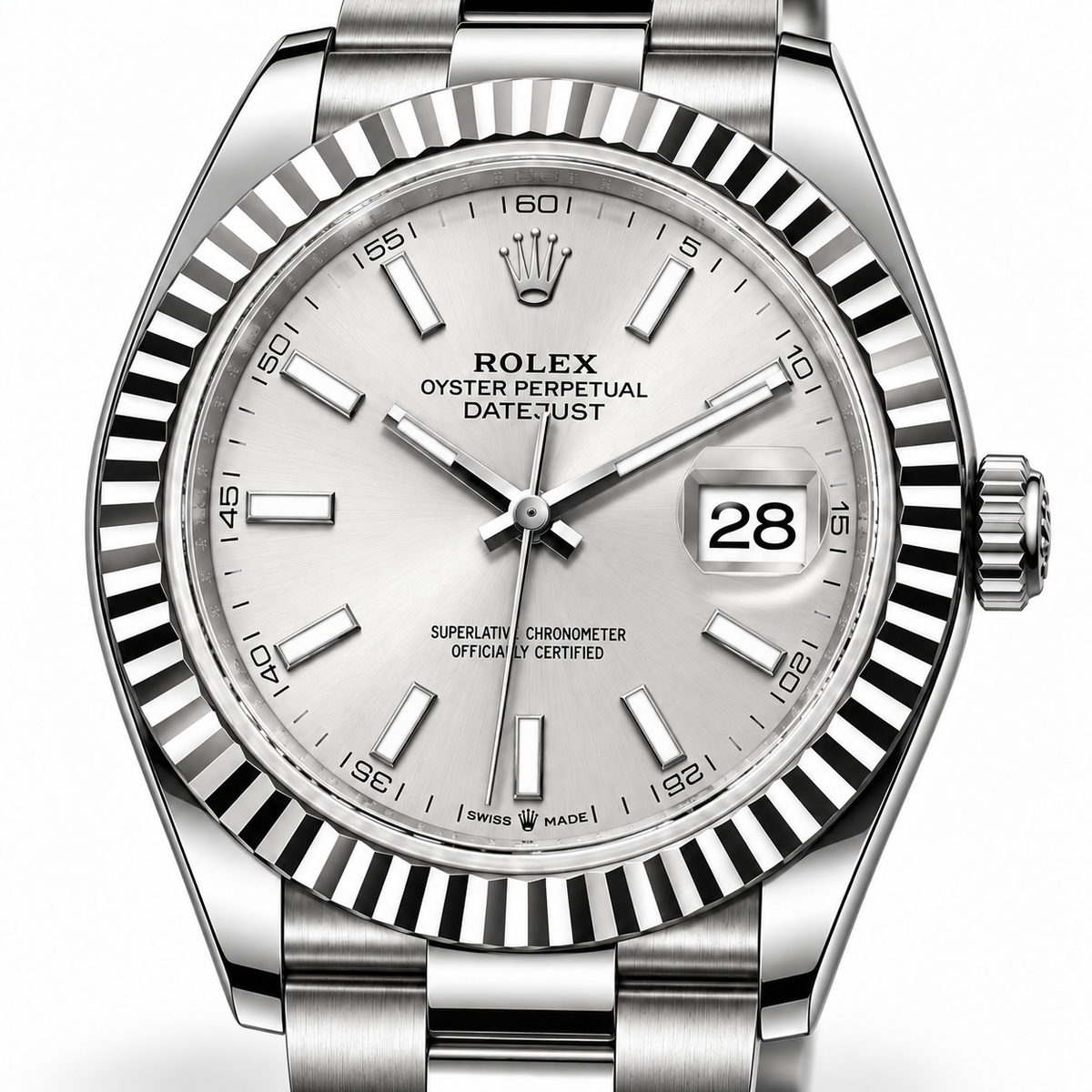 Rolex Datejust White Fluted