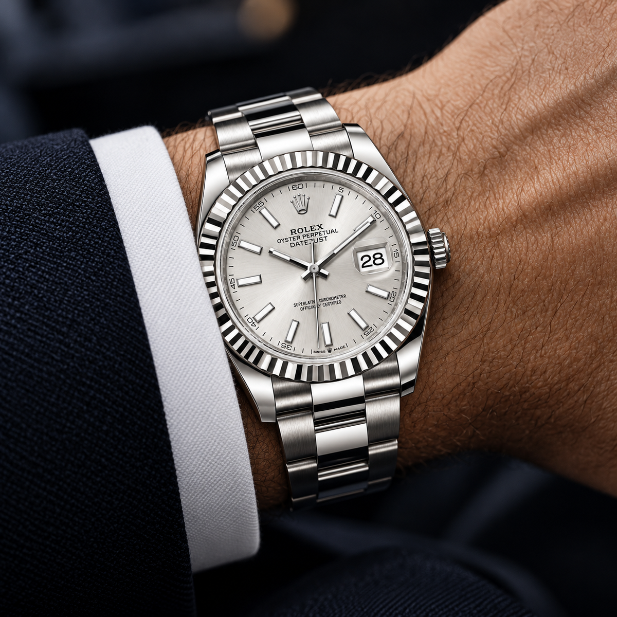 Rolex Datejust White Fluted