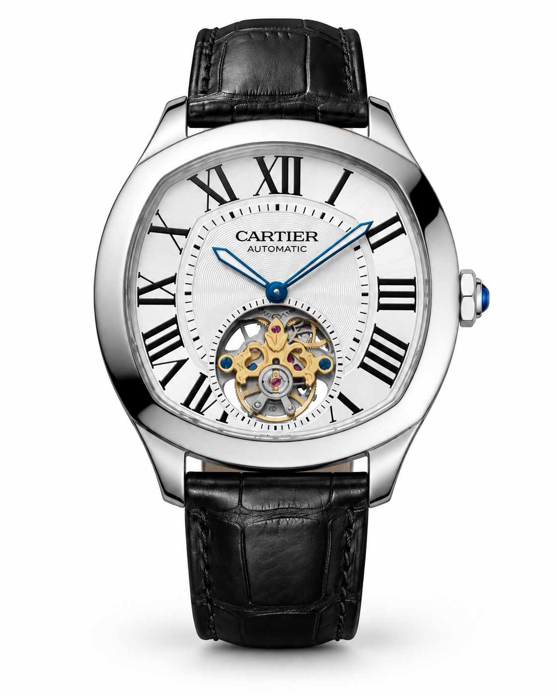 Cartier Round Green Dial Open-Heart Automatic Watch