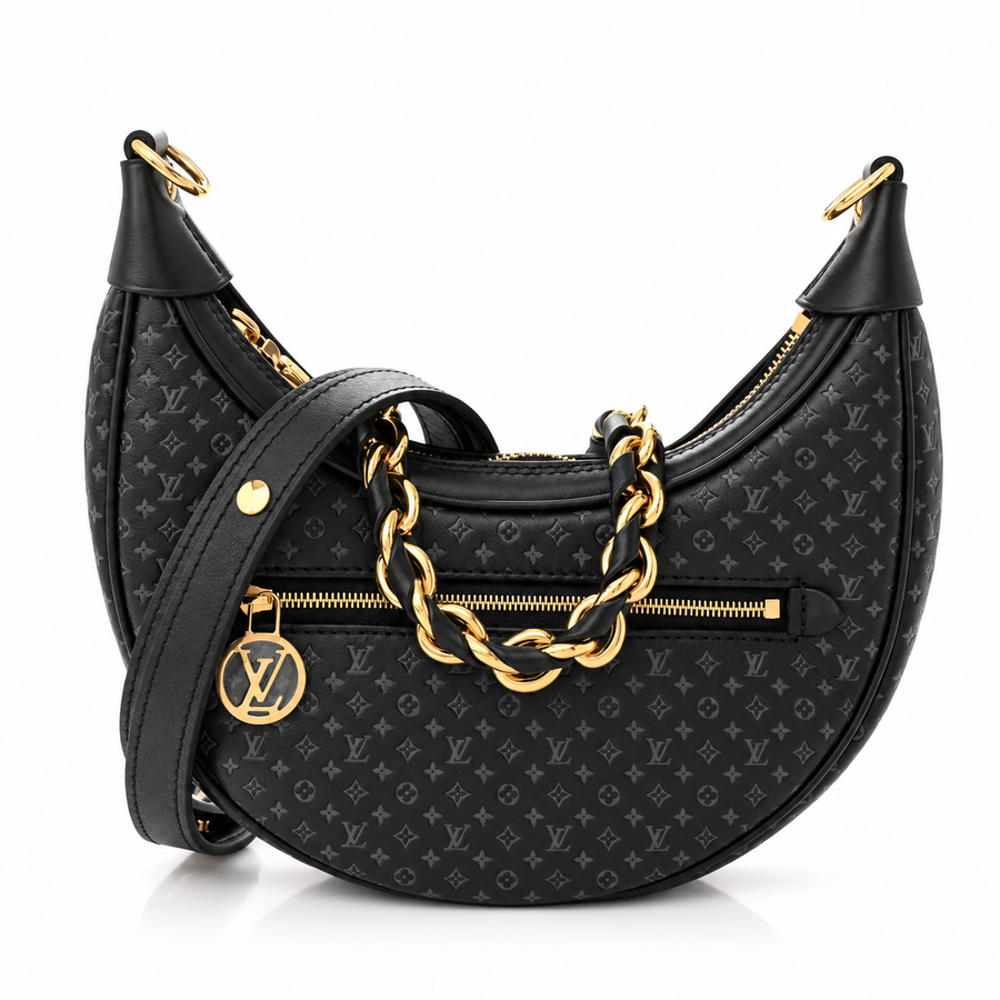Louis Vuitton Calfskin Embossed Monogram Loop Black